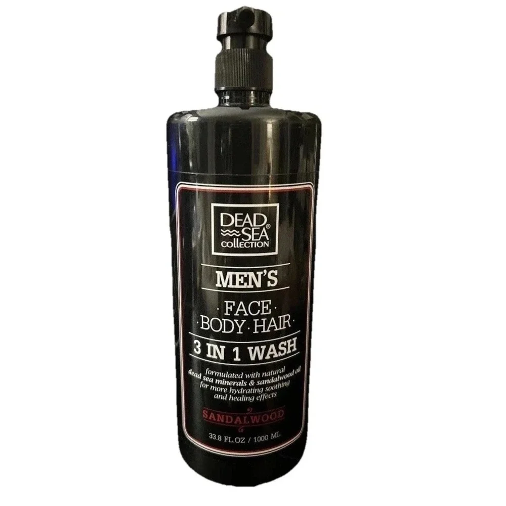 Dead Sea Collection Mens‎ 3 in 1 Face Body+Face+Hair Wash Sandalwood 33.8oz